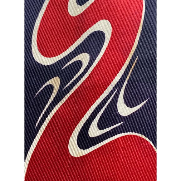 Vintage Aristocrats by Marc Alan Tie with Flame Motif Red & Navy - Picture 8 of 9
